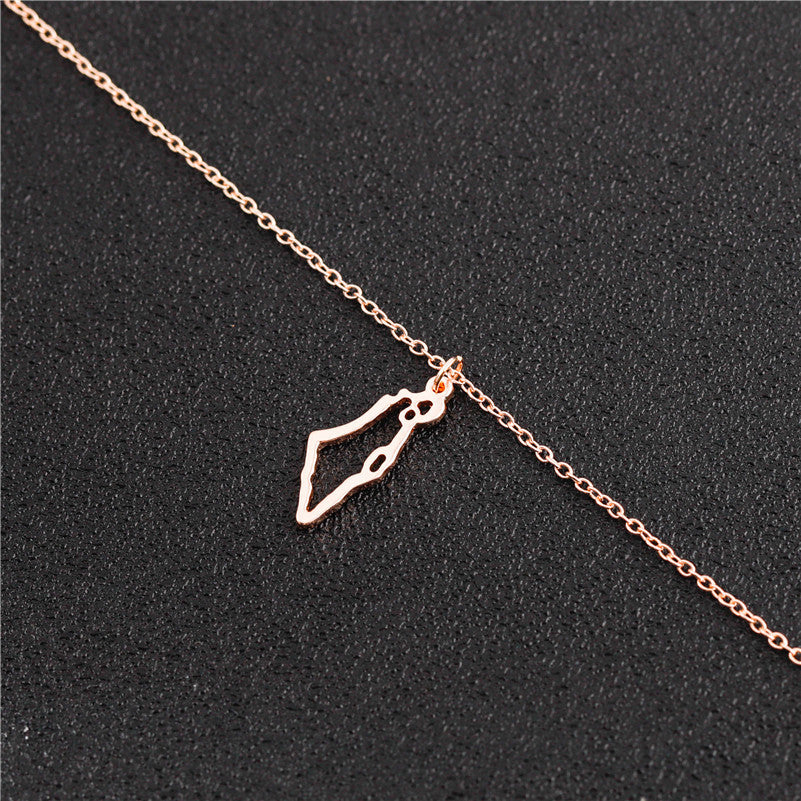 Palestine Hollow Charm Pendant Necklace