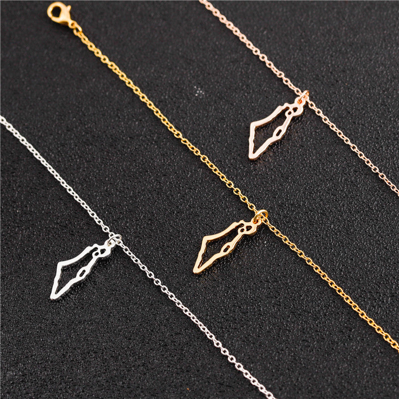 Palestine Hollow Charm Pendant Necklace