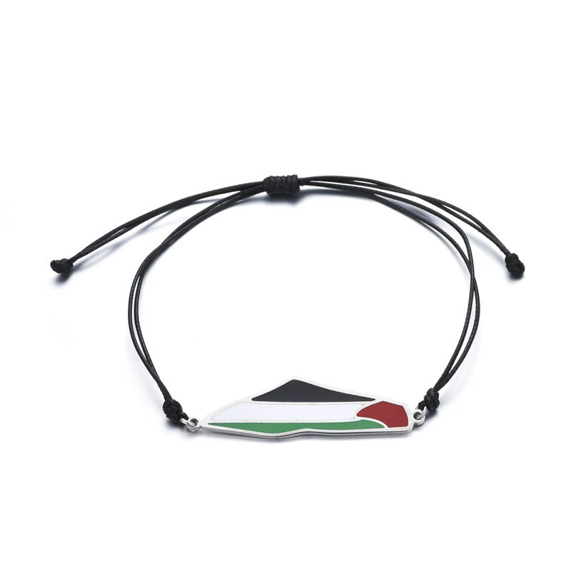 Epoxy Stainless Steel Palestinian Flag Map Carrying Strap