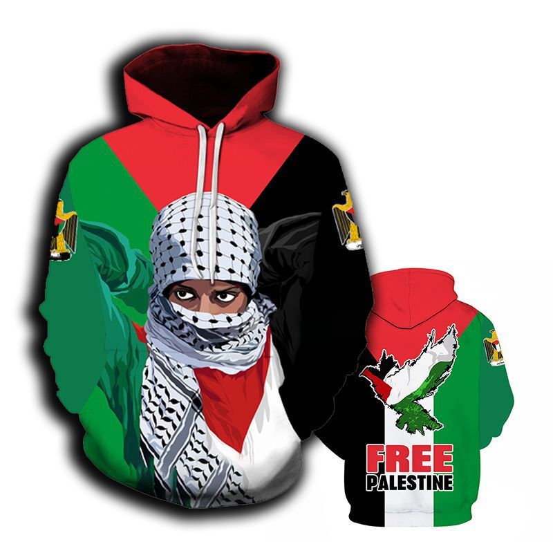 Free Palestine 3D Digital Printed Hoodie