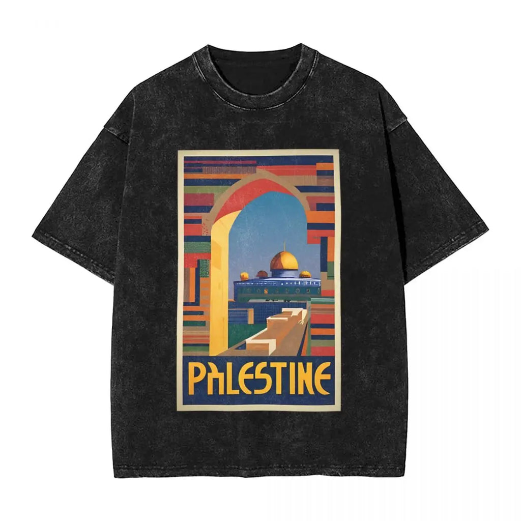 Dome of Rock T Shirt Retro Palestine Travel Poster
