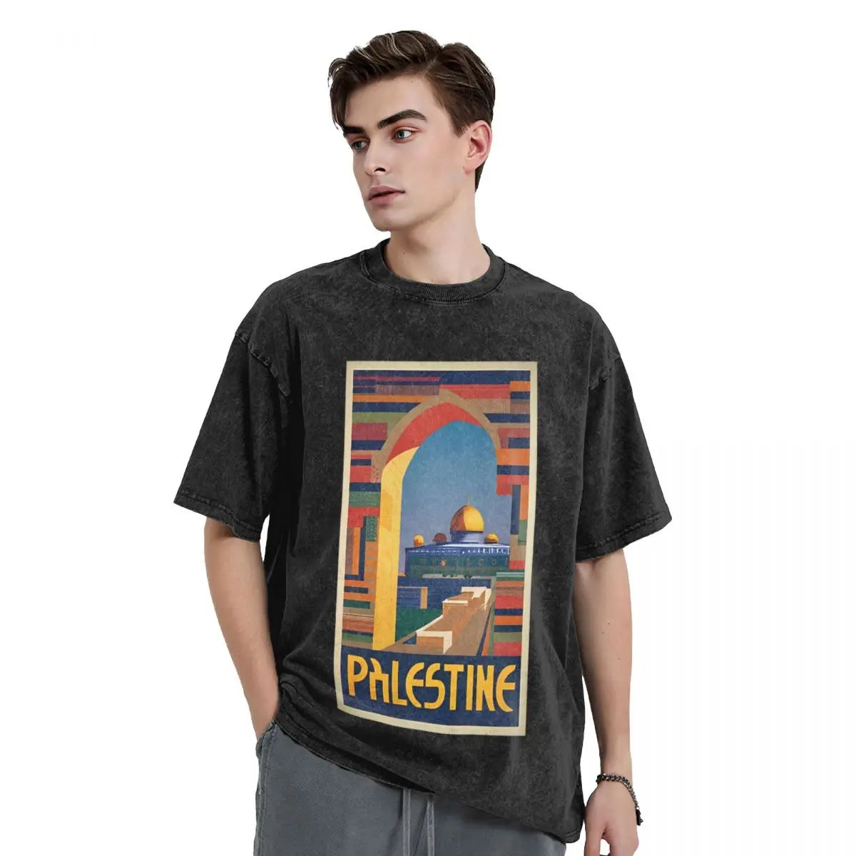 Dome of Rock T Shirt Retro Palestine Travel Poster
