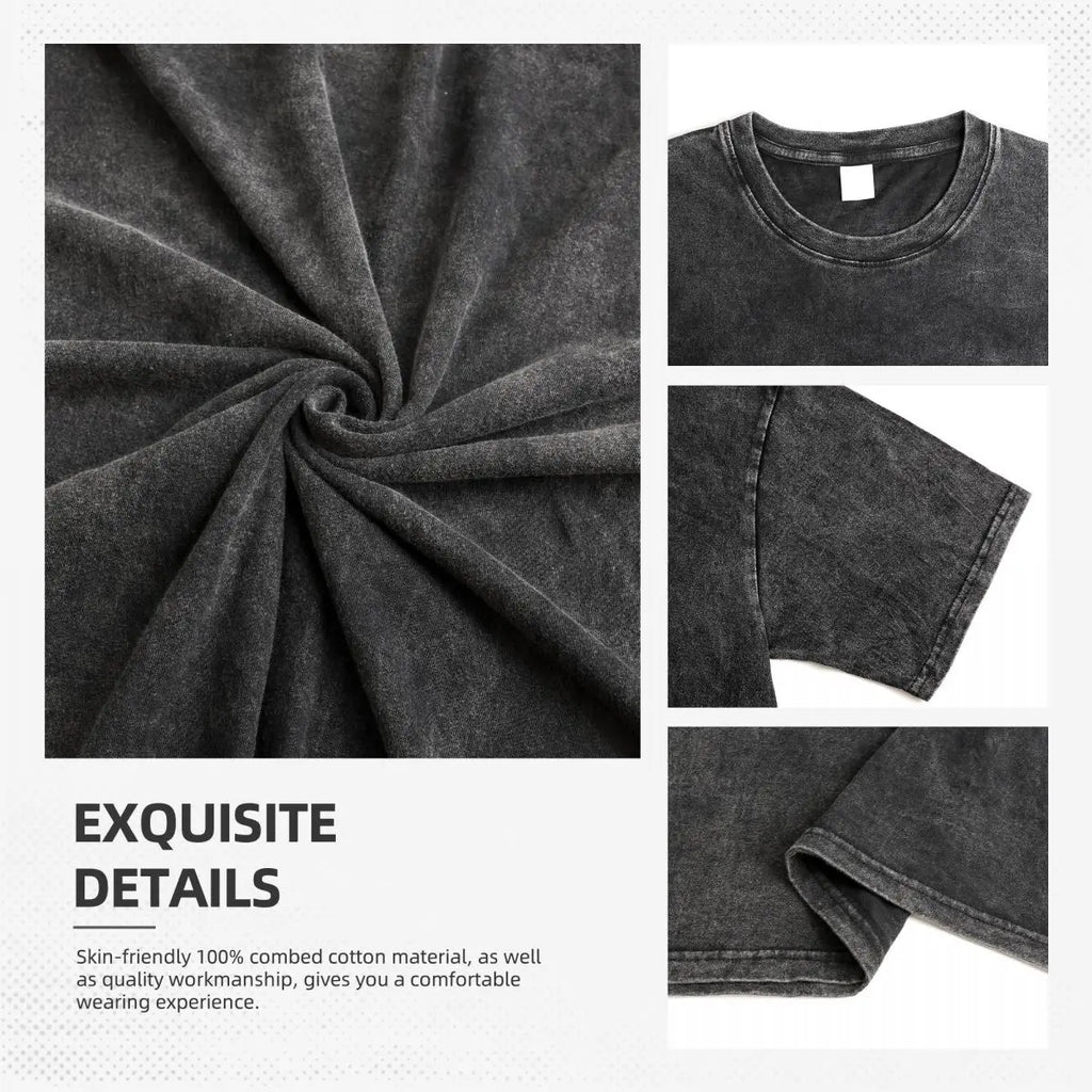 Palestine Flag T-Shirt Hip Hop Washed Short Sleeve