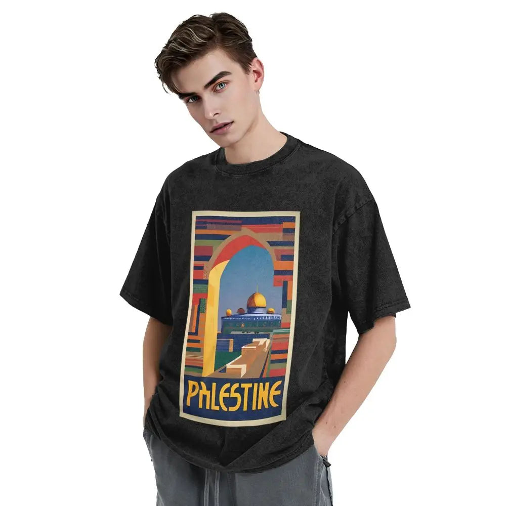Dome of Rock T Shirt Retro Palestine Travel Poster
