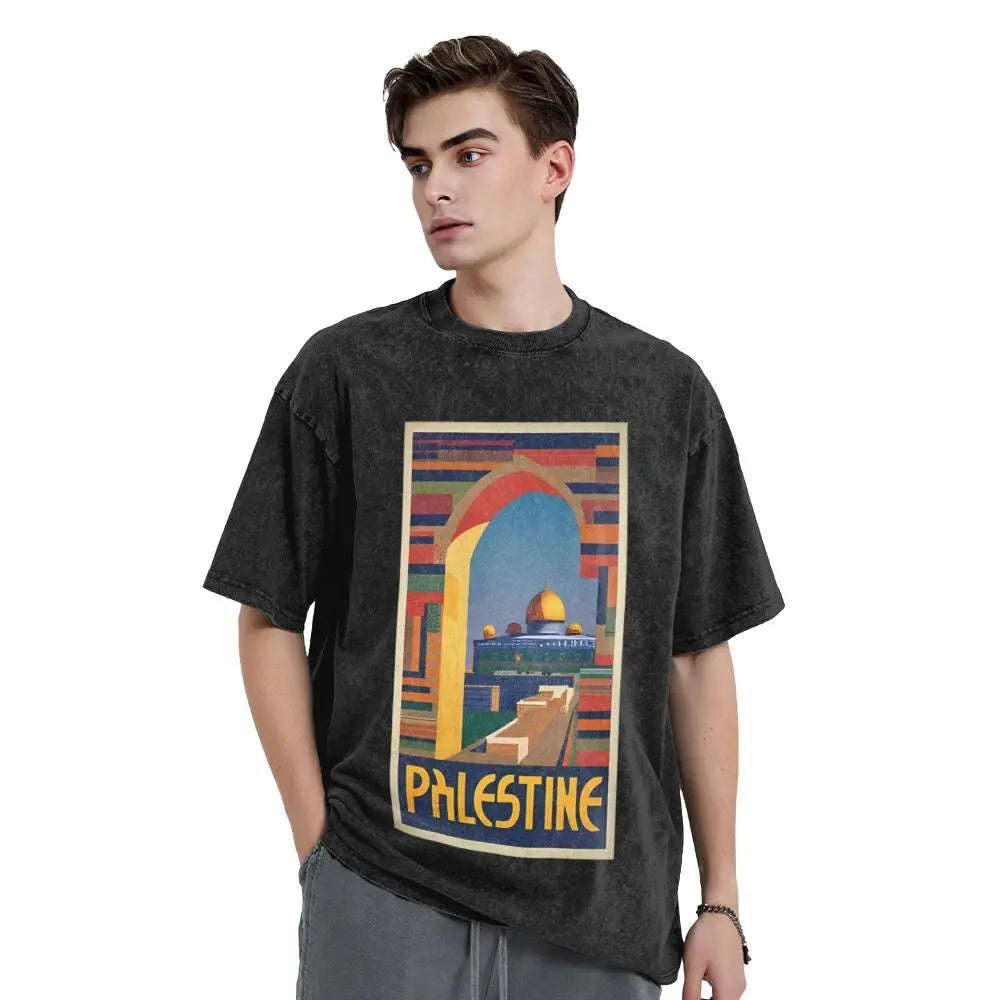 Dome of Rock T Shirt Retro Palestine Travel Poster