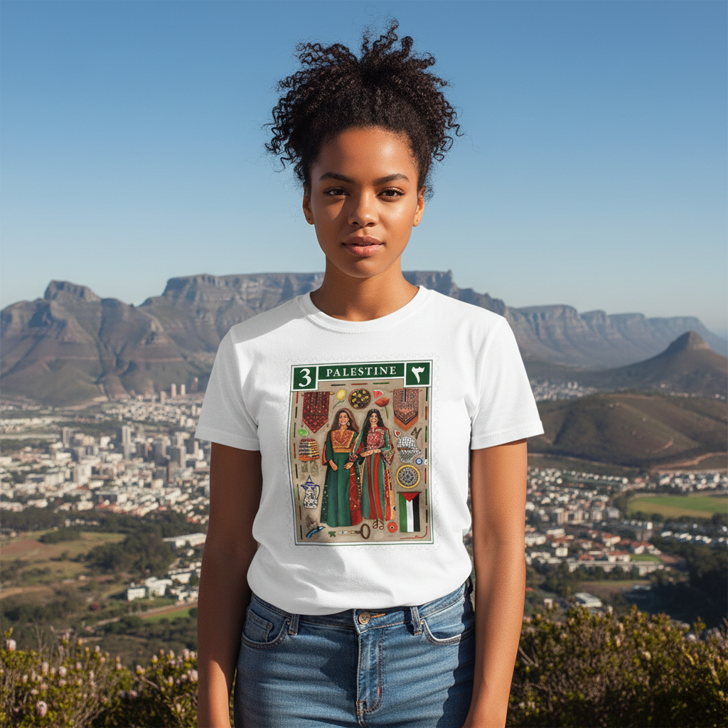 Palestine Stamp Retro Plus Size T-shirt Women
