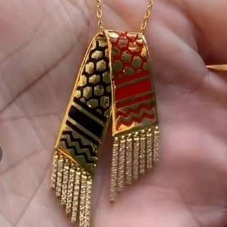 Stainless Steel Retro Palestinian Three-dimensional Women's Titanium Steel Necklace